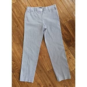 Talbots Hampshire Ankle Pant Women's 6 Petite Teatime Stripe Stretch Preppy